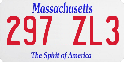 MA license plate 297ZL3