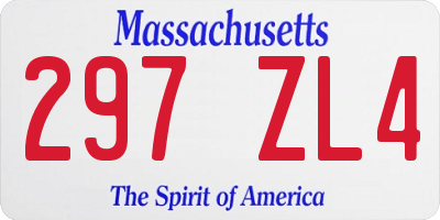 MA license plate 297ZL4