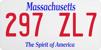 MA license plate 297ZL7