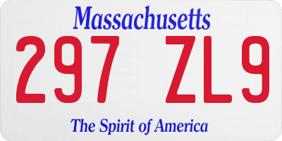 MA license plate 297ZL9