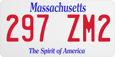 MA license plate 297ZM2
