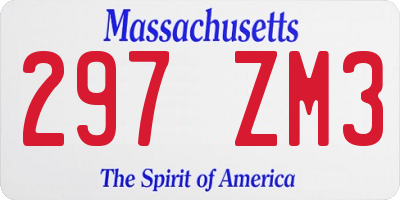 MA license plate 297ZM3