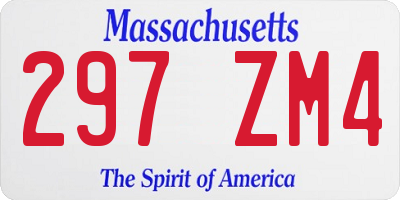 MA license plate 297ZM4