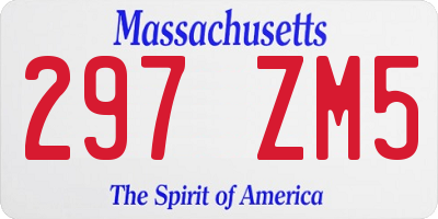 MA license plate 297ZM5