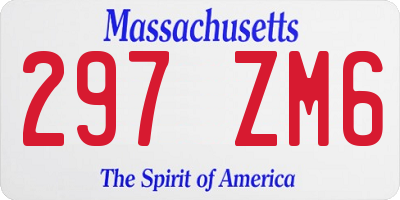 MA license plate 297ZM6