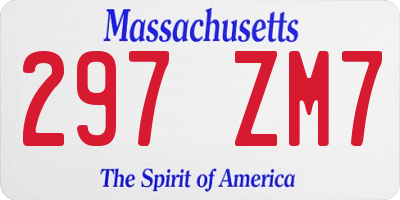 MA license plate 297ZM7