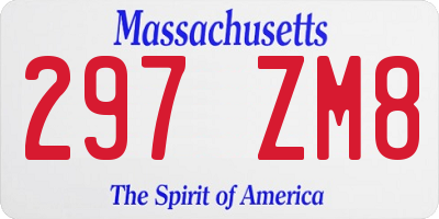 MA license plate 297ZM8