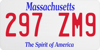 MA license plate 297ZM9