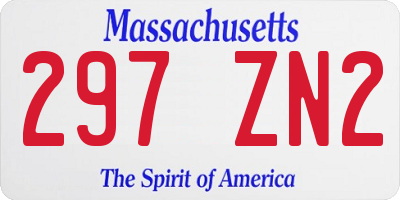 MA license plate 297ZN2