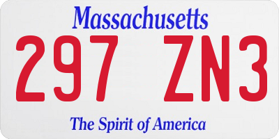 MA license plate 297ZN3