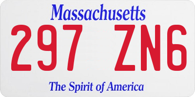 MA license plate 297ZN6