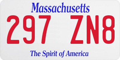 MA license plate 297ZN8