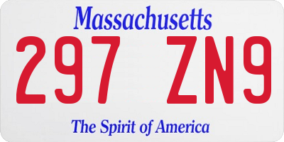 MA license plate 297ZN9