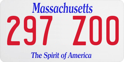MA license plate 297ZO0