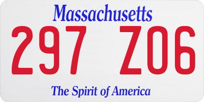 MA license plate 297ZO6