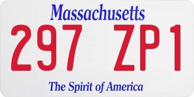 MA license plate 297ZP1