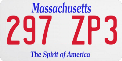 MA license plate 297ZP3