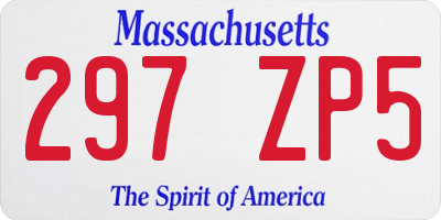 MA license plate 297ZP5