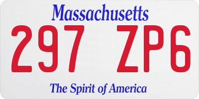 MA license plate 297ZP6