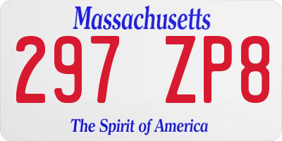 MA license plate 297ZP8