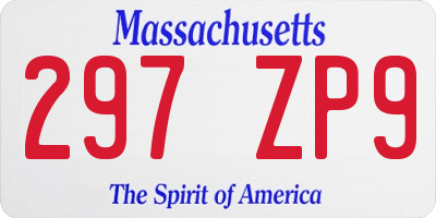 MA license plate 297ZP9