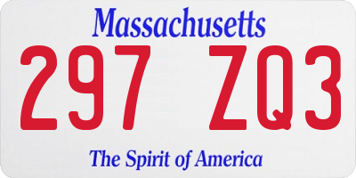 MA license plate 297ZQ3