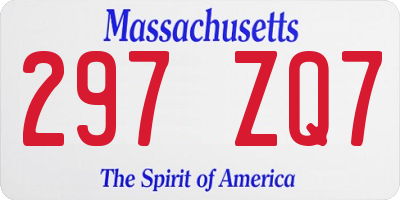 MA license plate 297ZQ7