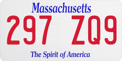 MA license plate 297ZQ9