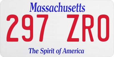 MA license plate 297ZR0