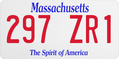 MA license plate 297ZR1