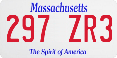 MA license plate 297ZR3