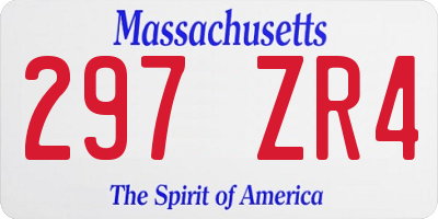 MA license plate 297ZR4