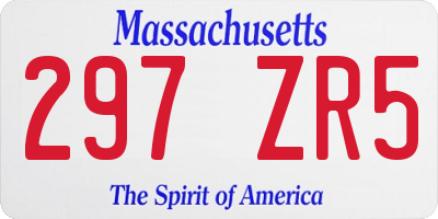 MA license plate 297ZR5