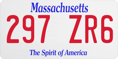 MA license plate 297ZR6