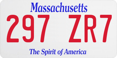MA license plate 297ZR7