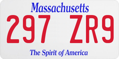 MA license plate 297ZR9