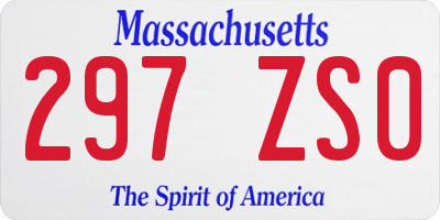 MA license plate 297ZS0