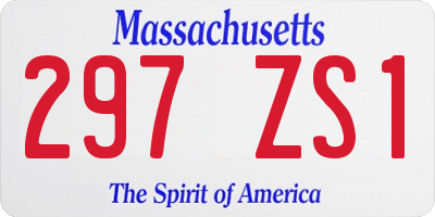 MA license plate 297ZS1