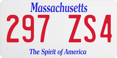 MA license plate 297ZS4