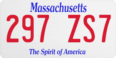 MA license plate 297ZS7