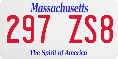 MA license plate 297ZS8