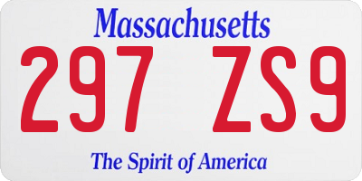 MA license plate 297ZS9