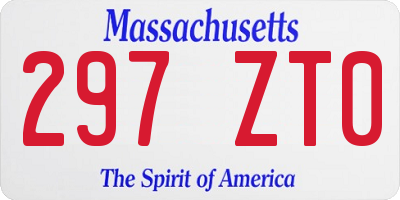 MA license plate 297ZT0