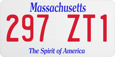 MA license plate 297ZT1