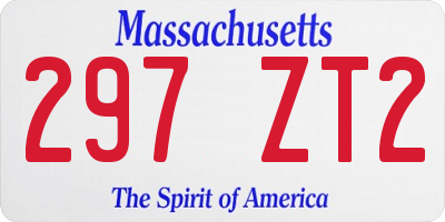 MA license plate 297ZT2