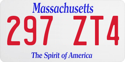 MA license plate 297ZT4