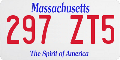 MA license plate 297ZT5