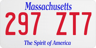 MA license plate 297ZT7