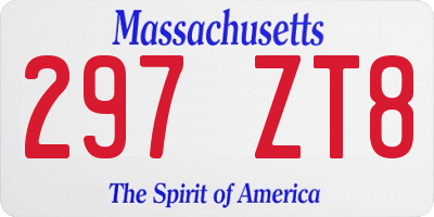 MA license plate 297ZT8