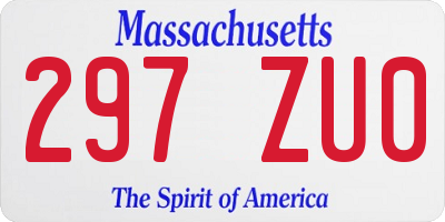 MA license plate 297ZU0